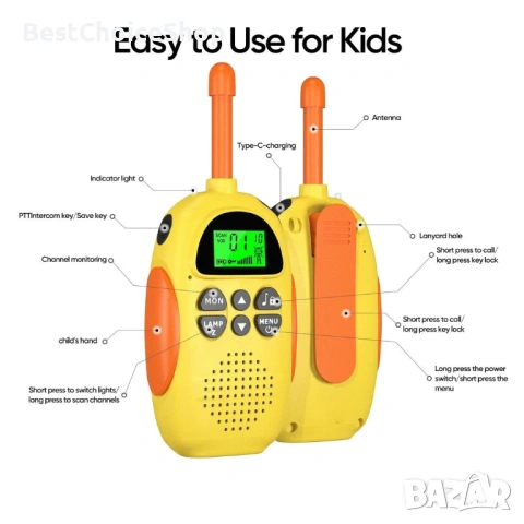 Детски уоки токи, презареждащи се 16-канала радиостанции, снимка 2 - Други - 53749850