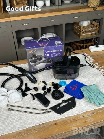 Пароочистител AXEL SRS 1600 мл – Мощен уред за почистване с пара, 15 приставки, 3 нива на пара, дези, снимка 17 - Парочистачки и Водоструйки - 51986707