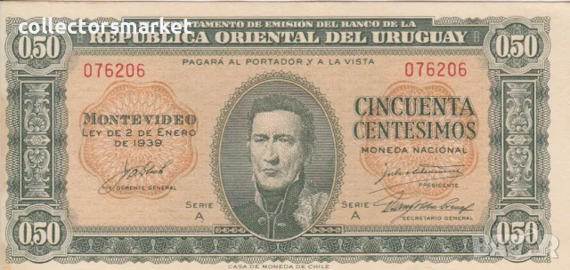 50 центесимо 1939, Уругвай