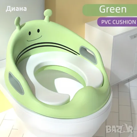 Детска седалка за тоалетна с дизайн на Пчеличка и мека PVC възглавнца и стопери, снимка 1