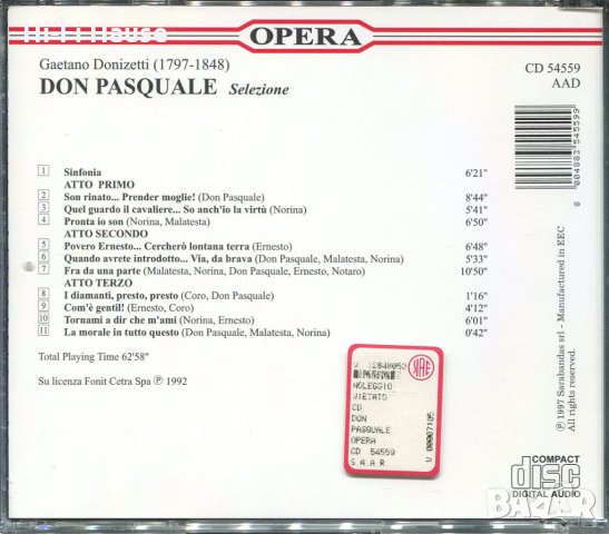 Gaetano Donizetti-Don Pasquale-Selezione, снимка 2 - CD дискове - 34577006