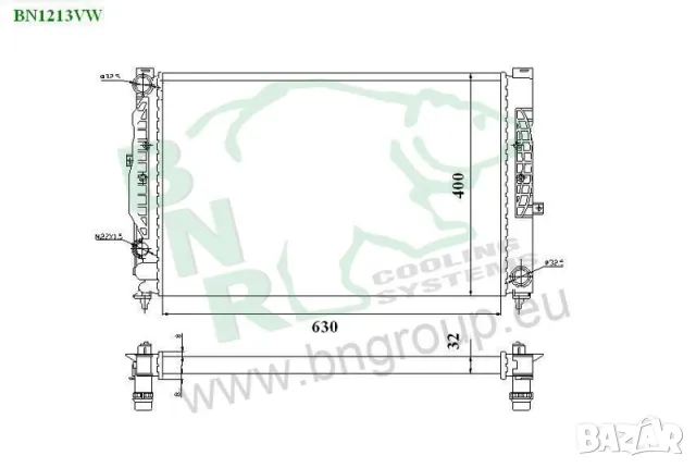 Воден радиатор BNR за AUDI, SKODA,VOLKSWAGEN BN1213, снимка 3 - Части - 14410147