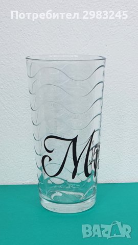 Стъклена чаша с надпис , снимка 3 - Чаши - 44471368