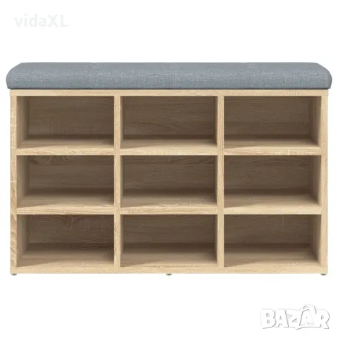vidaXL Пейка за обувки, дъб сонома, 82x32x50 см, инженерно дърво, снимка 4 - Маси - 56148088