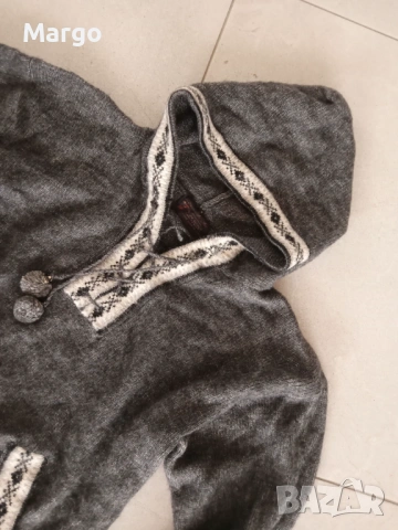 Ръчно изработен, сив пуловер от Перу 100% алпака 38 s m, снимка 7 - Блузи с дълъг ръкав и пуловери - 53400603