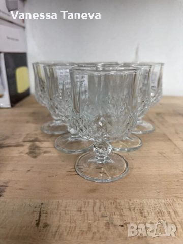 Комплект от 6 бр. чаши за вино със столчета , снимка 3 - Чаши - 53119052