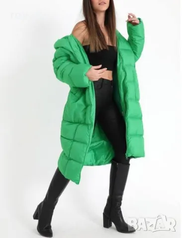 Зелени дълги дамски зимни якета , снимка 3 - Якета - 49207643