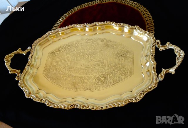 Бронзов поднос барок,картина Египет. , снимка 12 - Антикварни и старинни предмети - 35950980