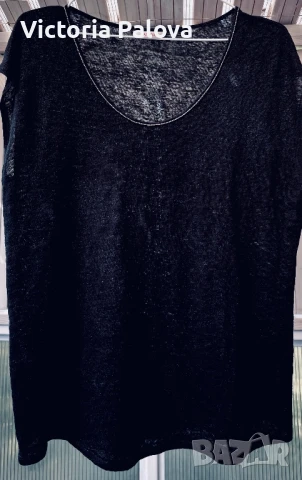 Ленена тениска/топ CAMAÏEU Франция, снимка 3 - Корсети, бюстиета, топове - 51228455