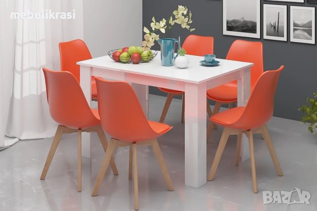 Трапезна маса Тера 120/80/74 см, правоъгълна, пдч, дъб бланко, снимка 4 - Маси - 41655250