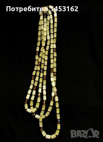 Винтидж колие от сатеново стъкло 