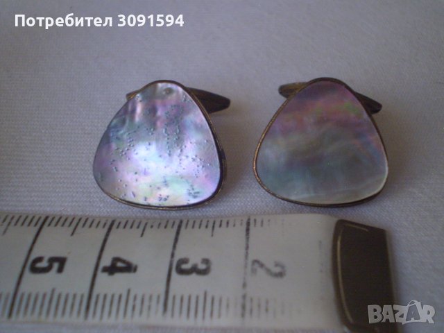 Стари бутонели ръкавели от седеф, снимка 5 - Антикварни и старинни предмети - 38787821