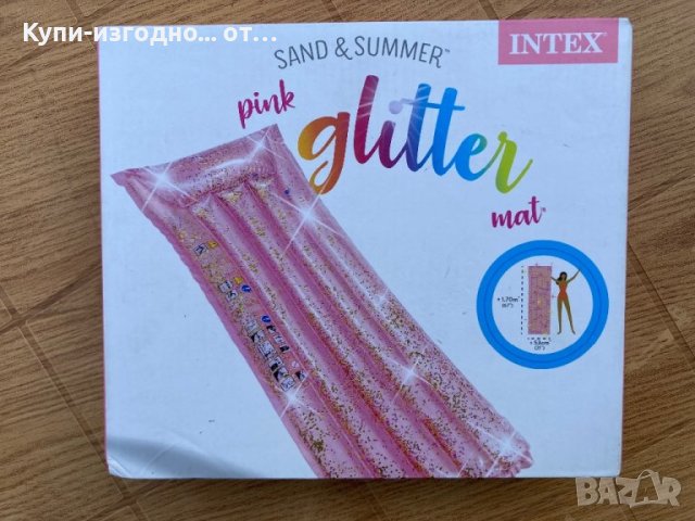 Розов надуваем дюшек - Intex Glitter Pink до 100кг, снимка 1