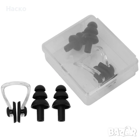 Комплект щипка за нос и тапи за уши за плуване, снимка 3 - Водни спортове - 53451829