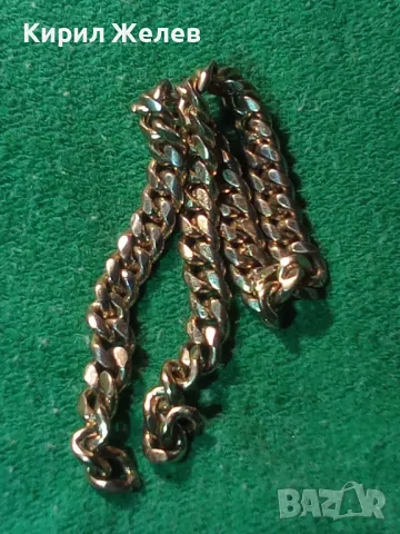 СТАРА ЗДРАВА РЕТРО ПЛЕТКА ПОЗЛАТЕНА МЕДНА ВЕРИЖКА КЮСТЕК СИНДЖИР 37377, снимка 12 - Антикварни и старинни предмети - 47316032