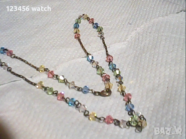 красиво среберно колие 925сес кристали, снимка 2 - Колиета, медальони, синджири - 53652354