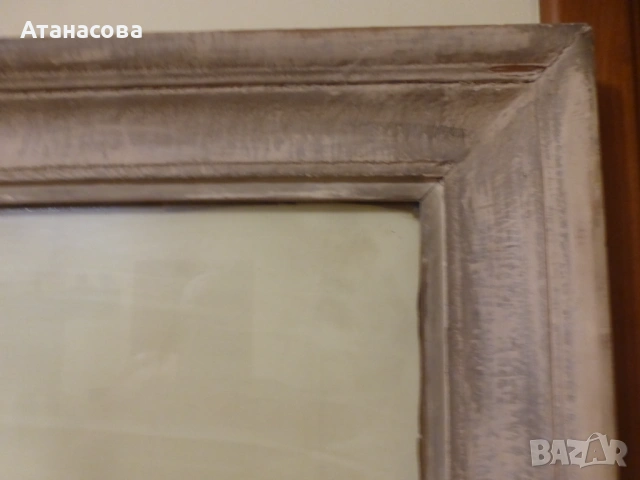 Стара дървена рамка за картина със стъкло 1940 г, снимка 3 - Антикварни и старинни предмети - 53652052