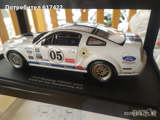 1:18 Метален модел на Ford Mustang FR 500C Grand Am Cup (2005) -AUTOart, снимка 7 - Колекции - 53325028