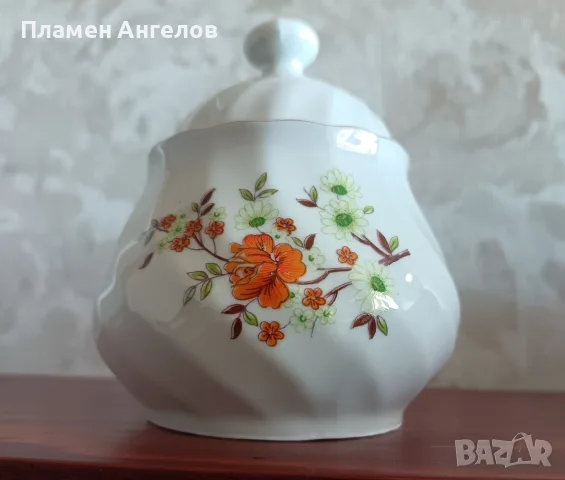 Ретро порцеланова захарница "Китка" Нови пазар. Соц-Винтидж. , снимка 7 - Сервизи - 56229544