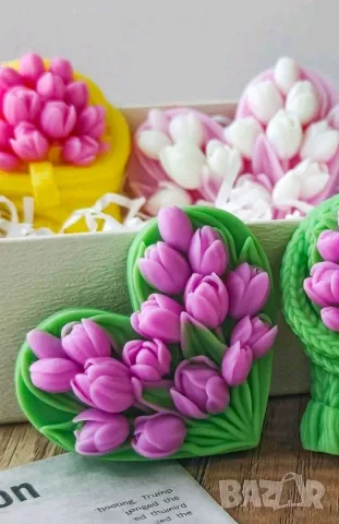Молд сърце с лалета НАМАЛЕН, снимка 3 - Форми - 49474646