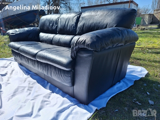 Италиански диван естествена кожа , снимка 3 - Дивани и мека мебел - 53807700