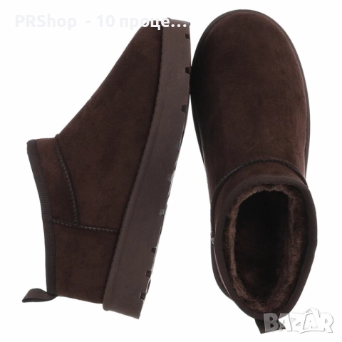 Дамски зимни боти до глезена, Тъмно Кафяви/ Черни/ Светло кафяви, снимка 1