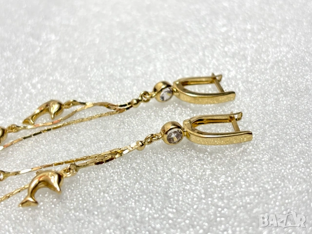 Златни Обеци-4,61 грама/14К (проба 585), снимка 7 - Обеци - 53645643