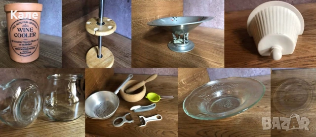 Лот съдове и прибори за готвене и сервиране използвани с обща цена