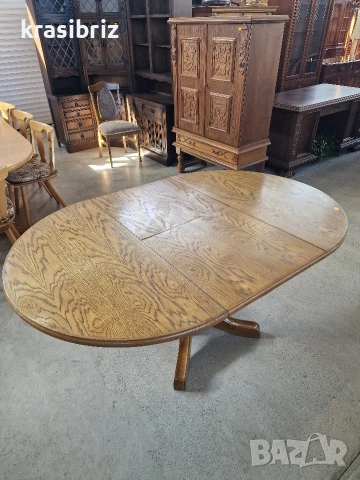 Масивна Трапезна Разтегателна Маса-внос от Германия!, снимка 2 - Маси - 53535231