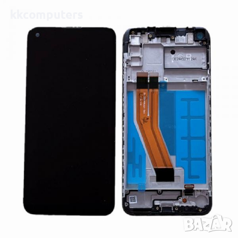 LCD Дисплей С РАМКА за Samsung SM-A115F Galaxy A11 / GH81-18760A / Черен / Оригинал Service Pack