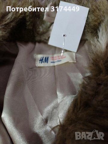 Детско зимно палто за момиче,с пух,маркаH&M, снимка 3 - Детски якета и елеци - 42369817
