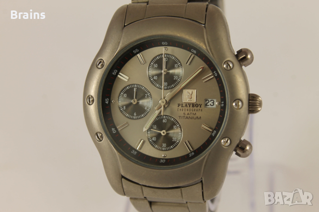 PLAYBOY Швейцарски Дамски Хронограф Титаниев, снимка 3 - Дамски - 44838125
