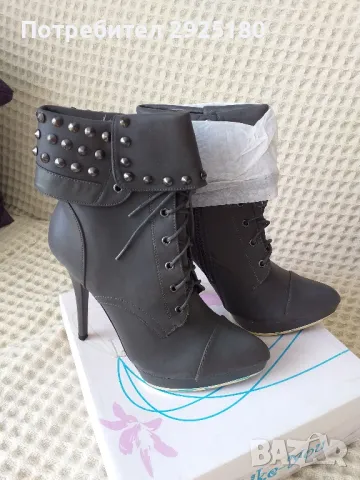 Дамски боти висок ток 37, снимка 1