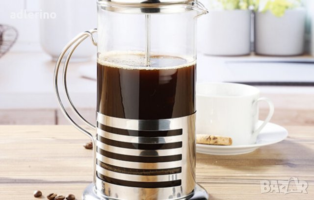 Кафеварка или чайник, изработени от стъкло, сатинирана неръждаема стомана 