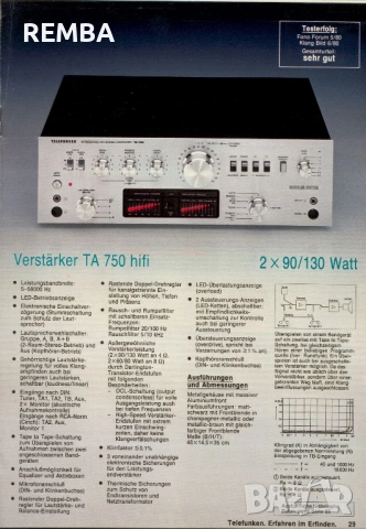 TELEFUNKEN TA750, TC750, TT750, CS20, снимка 9 - Ресийвъри, усилватели, смесителни пултове - 53514189