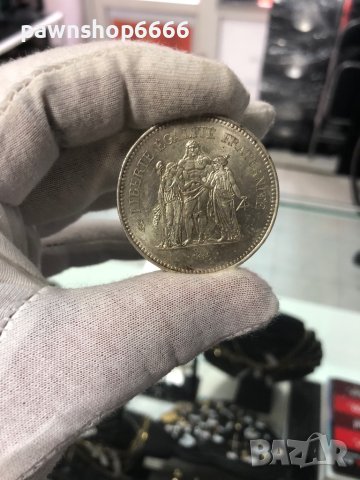 Сребърна монета Франция 50 франка 1978 Херкулес, снимка 5 - Нумизматика и бонистика - 40498360