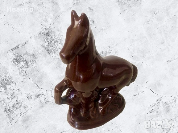 Винтидж Керамична статуетка на Кон от 1980г., снимка 3 - Статуетки - 53825356