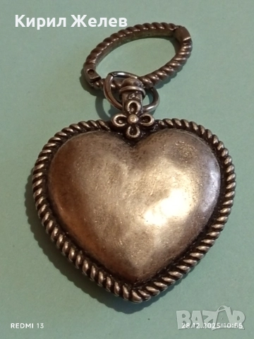 Винтидж сребърно бижу във формата на сърце с флорален мотив майстоска изработка 52453, снимка 7 - Колиета, медальони, синджири - 52917914