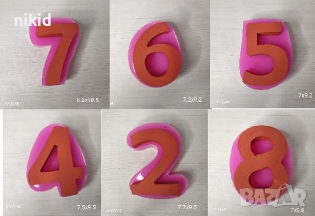 10 см цифра цисло цифри цисла големи силиконов молд форма фондан гипс шоколад свещ декор