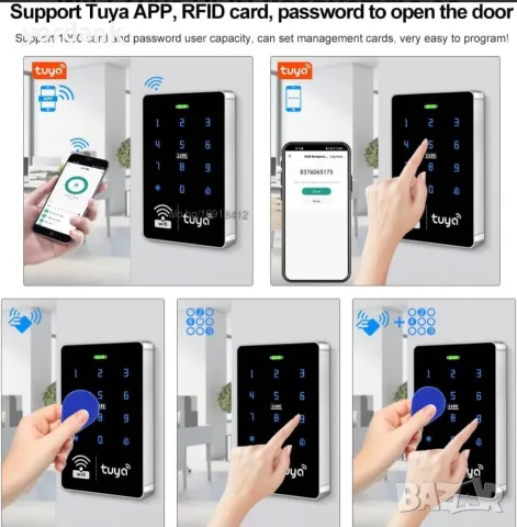 Tuya WiFi RFID сензорна клавиатура за контрол на достъпа двучестотна, снимка 6 - Смарт домашни устройства (Smart Home) - 56154522