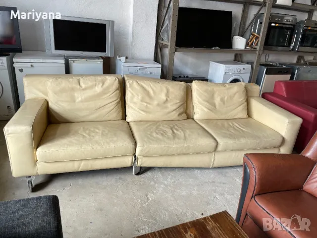 Кожен диван , снимка 2 - Дивани и мека мебел - 50056109