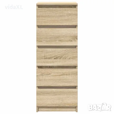 vidaXL Бюфет с чекмеджета, дъб сонома, 37,5x35x99 см, инженерно дърво, снимка 6 - Бюфети - 56148386