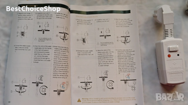 Електрически кухненски кран с моментален нагревател - проточен - 3200W – Черен мат, снимка 7 - Бойлери - 53601985