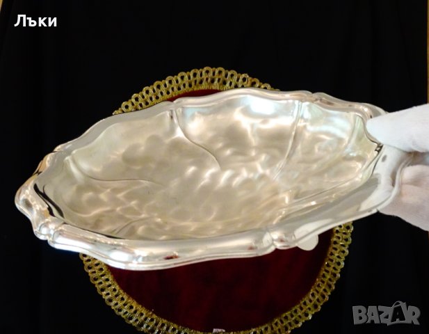 Посребрена бронзова фруктиера,салатиера,купа,25 см.. , снимка 3 - Антикварни и старинни предмети - 42504724