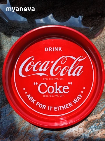 Coca-Cola , Кока Кола, метална табла , поднос с две чаши , снимка 6 - Чаши - 50696660