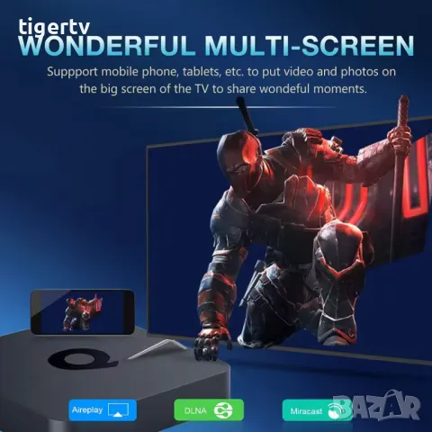 Android TV Box TX96Q, Android ATV10, Dual WIFI, Bluetooth, Гласово дистанционно, снимка 11 - Плейъри, домашно кино, прожектори - 42170528