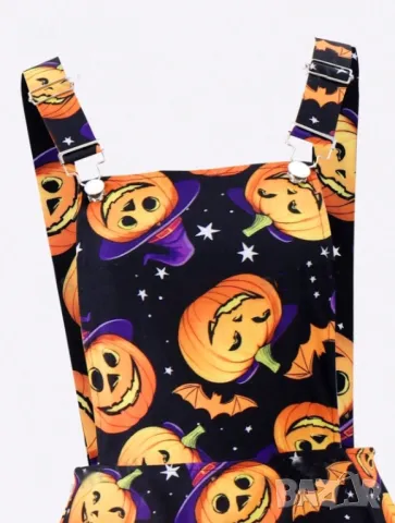 Забавна Рокля с Тиранти / Наситени Цветове / Оранжеви Тикви , снимка 4 - Рокли - 50124597