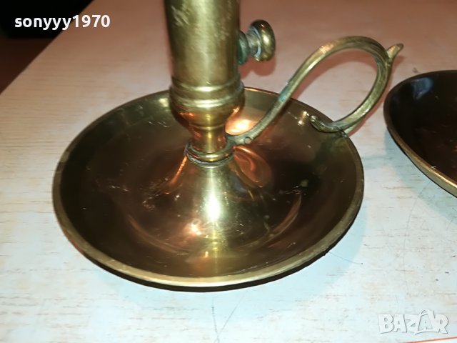 СВЕЩНИЦИ ОТ ФРАНЦИЯ 2бр-МЕД/МЕСИНГ 1911221958, снимка 11 - Антикварни и старинни предмети - 38728076