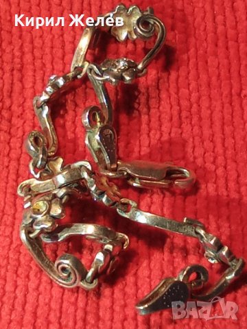 СТАРА СКЪПОЦЕННА АР НУВО ФЛОРАЛНА с ЧЕТИРИЛИСТНИ ДЕТЕЛИНКИ ГРИВНА СРЕБРО 900 РЪЧНА ИЗРАБОТКА 28715 , снимка 2 - Гривни - 37252456