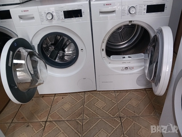 Комплект пералня и сушилня с термопомпа Бош Bosch Serie 8 A+++ Made in Germany 2 години Гаранция!, снимка 3 - Перални - 53346077
